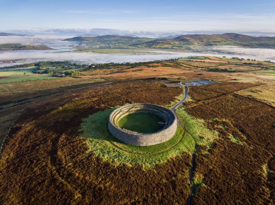 The Stone Fort of Grianán of Aileach sits on a hilltop in Inishowen with breathtaking views of Lough Foyle and Lough Swilly - convenient for touring from Árasáin Bhalor - 4 Star Self Catering Apartments & House, Falcarragh, County Donegal, Ireland