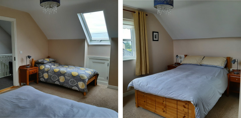 Main bedroom in Suaimhneas house, Árasáin Bhalor - 4 Star Self Catering Apartments & Houses, Falcarragh, County Donegal, Ireland