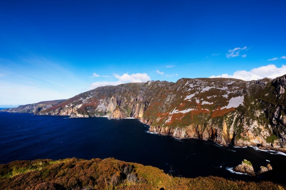 Slieve League cliffs, County Donegal, Ireland -   the tallest sea cliffs  in Europe and  a highlight of the Wild Atlantic Way. A short touring distance from Árasáin Bhalor - 4 Star Self Catering Apartments & House, Falcarragh, County Donegal, Ireland